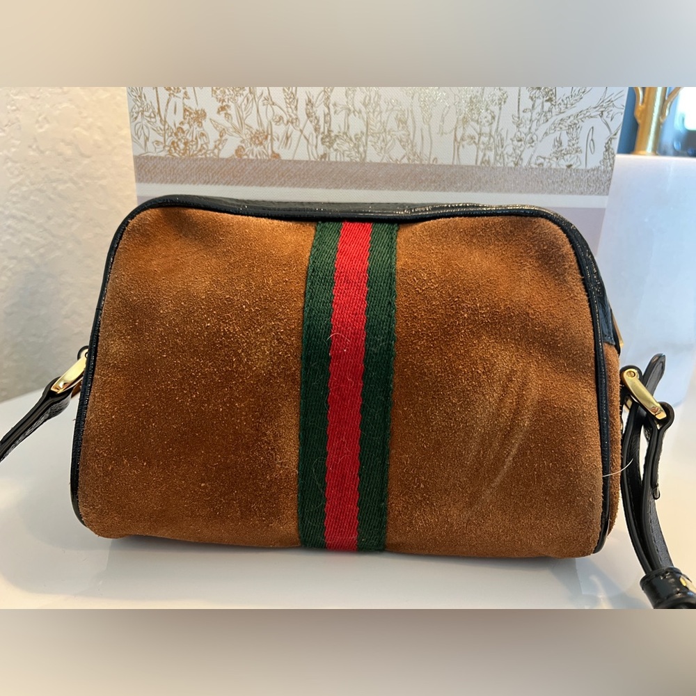 Gucci Brown Suede Vintage Mini Ophidia Crossbody Bag - Picture 2 of 9